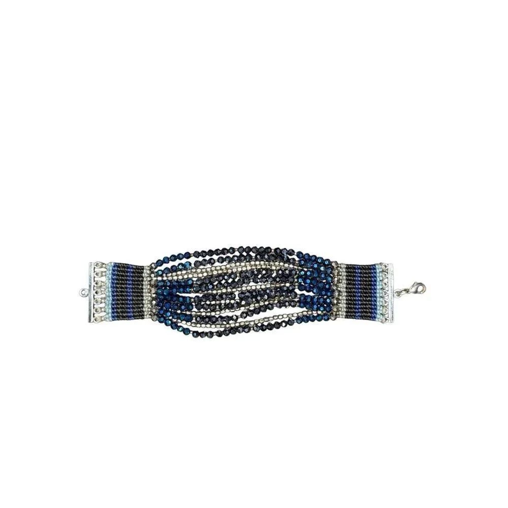 Anthropologie blue beaded multistrand bracelet
